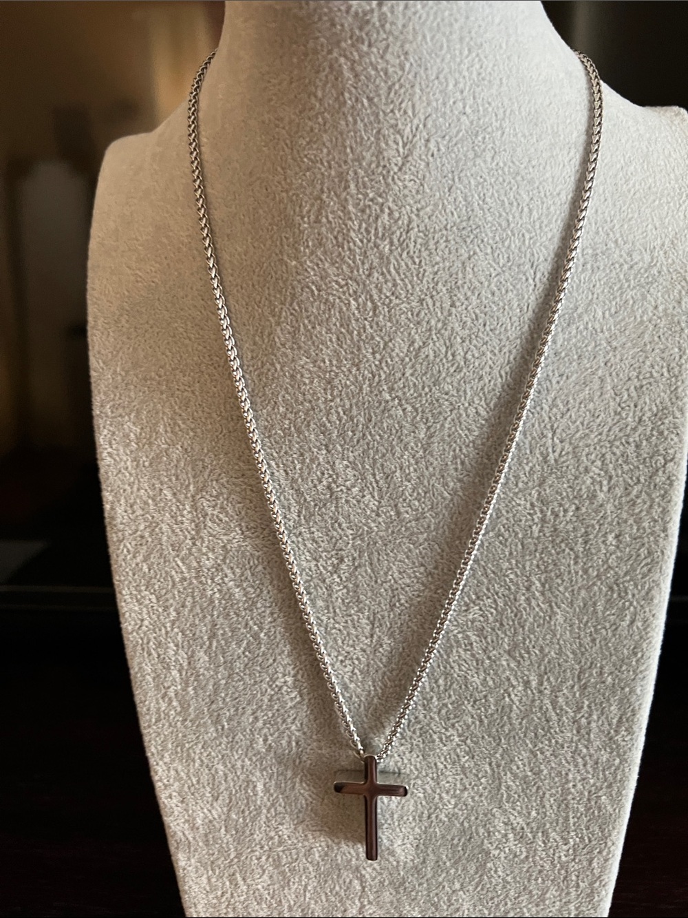 Silver Cross Pendant Necklace - Men's Jewelry